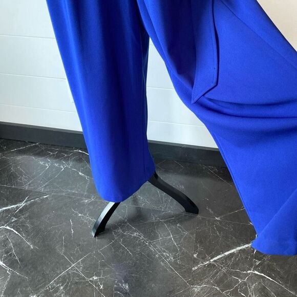 Women's Andrew Marc Ruffle Jumpsuit Blue Size 14 - Picture 5 of 12